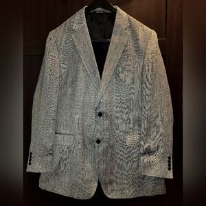 Men's Gray Herringbone Tweed-look Blazer